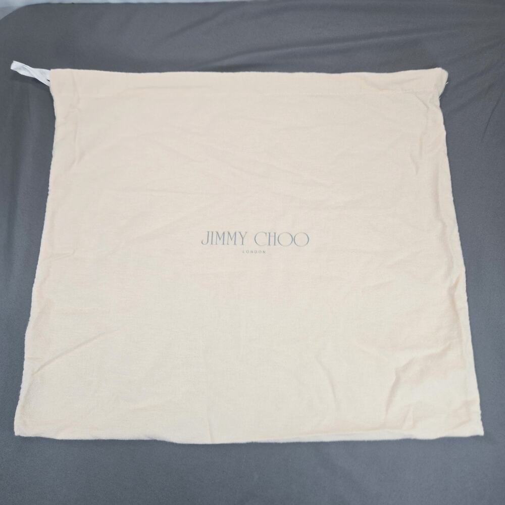 Jimmy Choo Dust Bag Beige Cotton Drawstring Large Storage Pouch 19x20 Italy